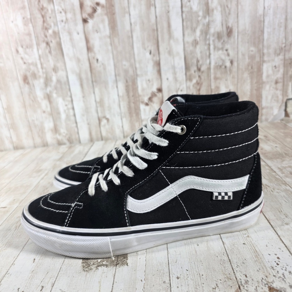 Vans Skate Sk8-Hi High Top Sneakers Mens 9.5 Black White PopCush VN0A5FCCBKA - Picture 3 of 8